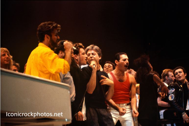 Live Aid - Rick Parfitt, George Michael, Bono, Paul McCartney, Freddie Mercury