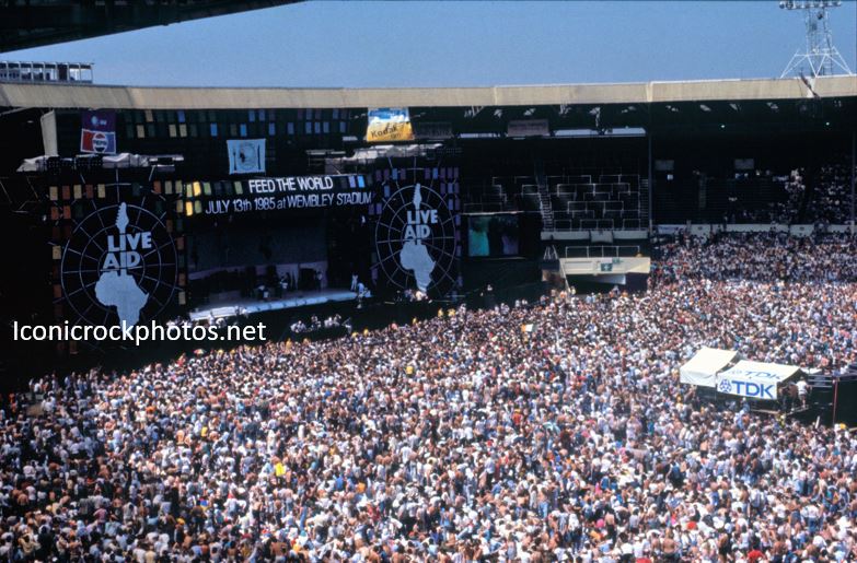 Live Aid -  Audience and stage taken from Wembley Stadium roof